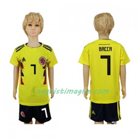 Divisa di Calcio Colombia Bacca 7 Bambino Prima Mondiali 2018